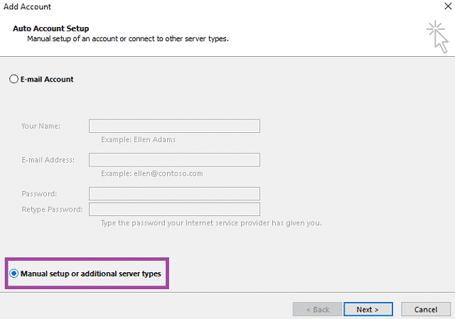 gmail account settings for outlook 2016