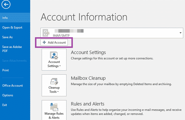 setting up gmail in outlook 2016 for pc