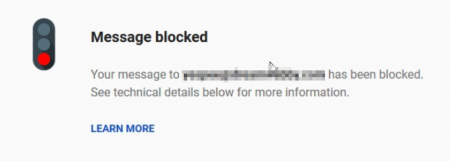 message blocked in gmail