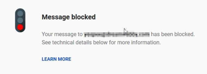 google what does blocked mean