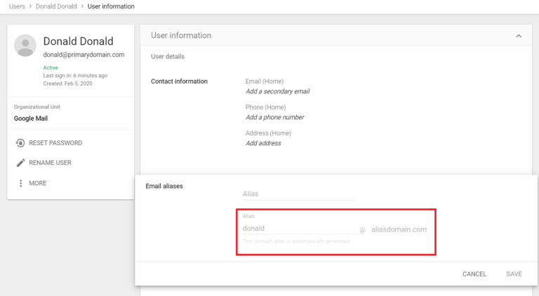 google apps send email as alias